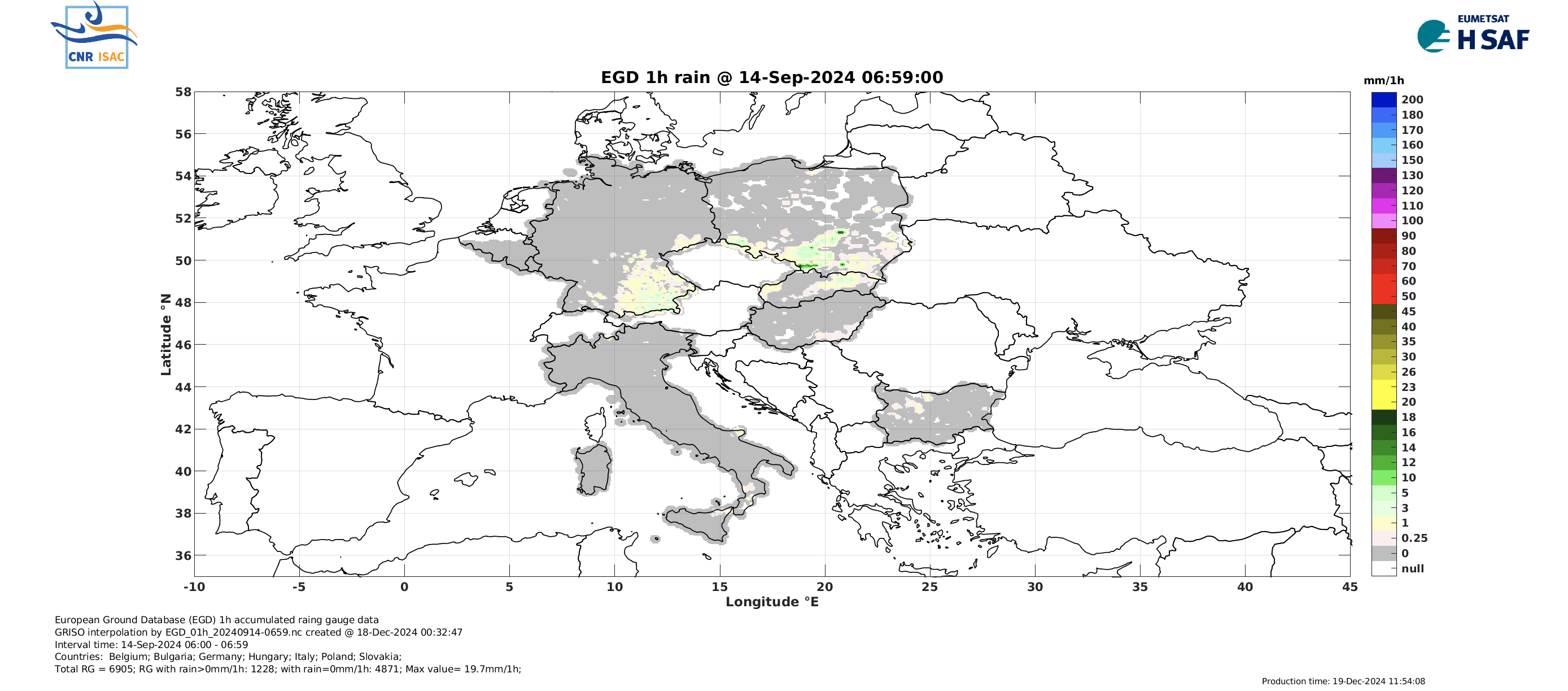 European Ground Database (EGD) - GRISO hourly raingauges