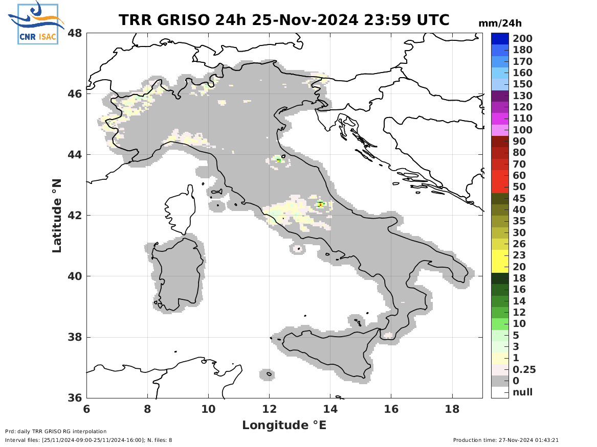 Time Reconstructed Rain (TRR) GRISO Daily Rain Gauge